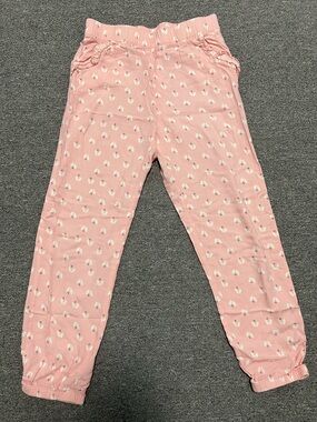 Pink Printed Girls' Casual Summer Pants